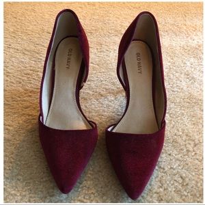 Suede D'Orsay Stilettos (Burgundy) Final Price